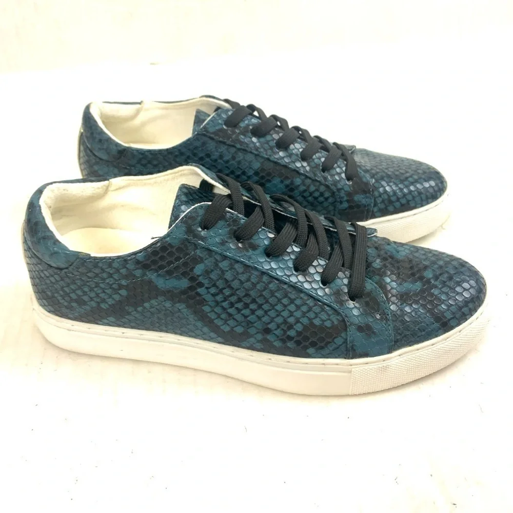 Kenneth Cole Kam Snake-Embossed Lace Up Sneakers - Size 6.5 - Picture 3 of 11